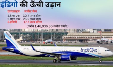 Indigo: मार्केट कैप के लिहाज से दुनिया की तीसरी सबसे बड़ी एयरलाइन बनी इंडिगो, लाइफटाइम हाई पर पहुंचे शेयर