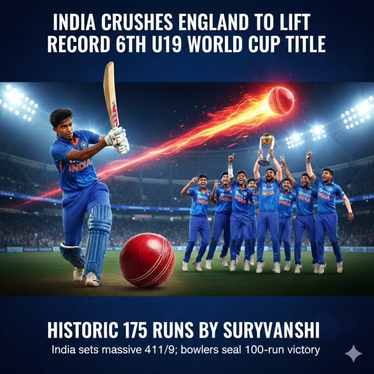 IND vs ENG U19 World Cup Final: वैभव सूर्यवंशी का तूफान, भारत ने इंग्लैंड को रौंदकर छठी बार जीता विश्व कप खिताब