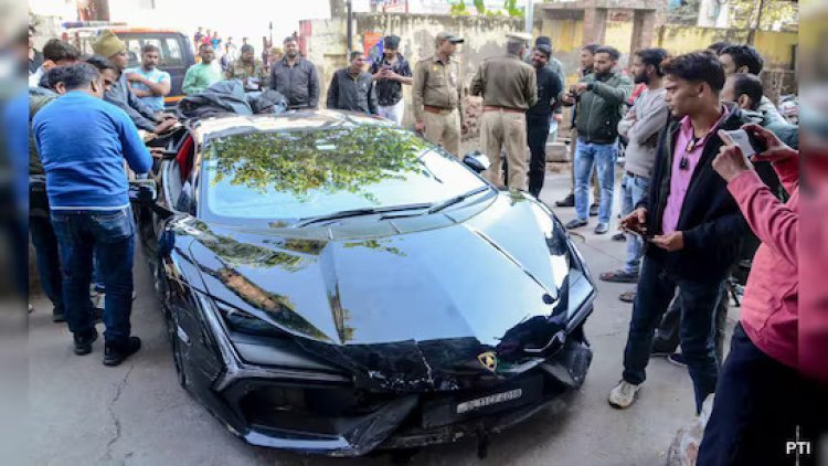 कानपुर में तेज़ रफ़्तार लेम्बोर्गिनी का कहर: गुटखा कारोबारी के बेटे ने कई वाहनों को मारी टक्कर, मची अफरा-तफरी
