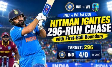 IND vs WI 1st ODI: Rohit Sharma Smashes First-Ball Four as India Begin 296 Chase