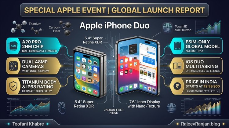 Apple का पहला फोल्डेबल फोन iPhone Duo लॉन्च! जानें 6 बड़े ऐलान, फीचर्स और भारत में कीमत