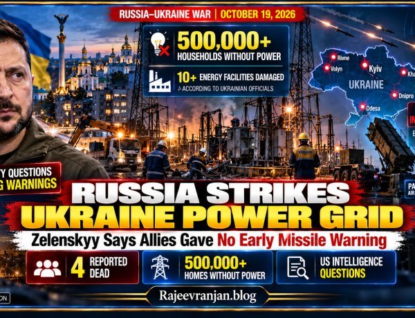Zelenskyy Says Ukraine Got No Warning as Russian Strikes Leave 5 Lakh Homes Without Power