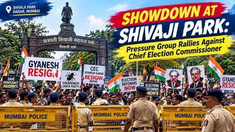 Mumbai Shivaji Park Protest: CJP Demands CEC Gyanesh Kumar's Resignation Over Voter List Row