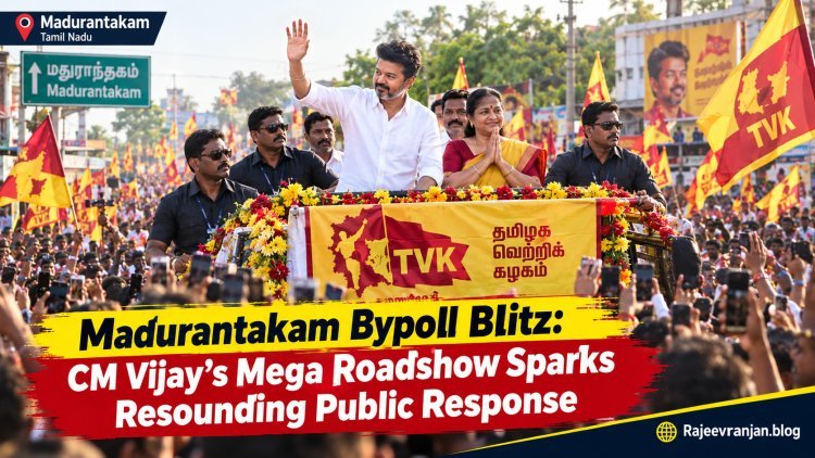 Madurantakam Bypoll: CM Vijay Leads High-Voltage Roadshow, Draws Rousing Reception Across Rural Belts