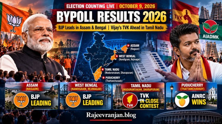 Bypoll Results 2026: BJP Leads in Assam, Bengal; Vijay's TVK Ahead of AIADMK in Tamil Nadu