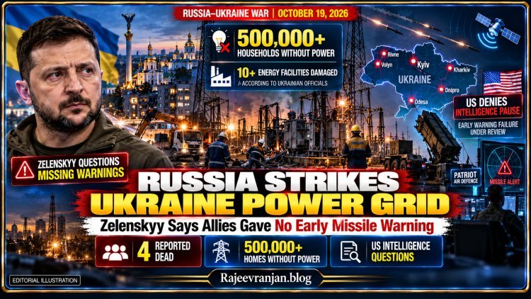 Zelenskyy Says Ukraine Got No Warning as Russian Strikes Leave 5 Lakh Homes Without Power